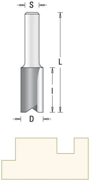 GUHDO HW-Nutfräser Z2 D12 l32 L80 S8 7520.123.80