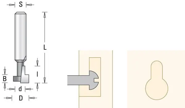 GUHDO HW-T-Nutfräser S8 D127 d8 l295 L38 7650.127.80