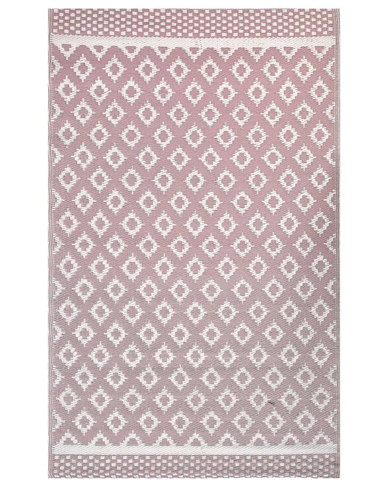 Outdoor Teppich rosa 120 x 180 cm geometrisches Muster THANE Einfach zu reinigen