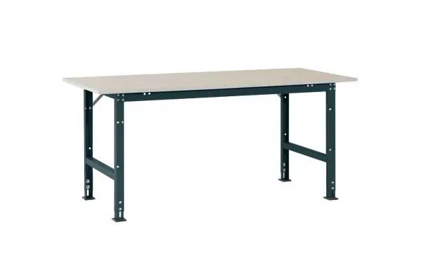 Manuflex Packtisch PACKPOOL Standard mit Melaminplatte BxTxH = 2000 x 800 x 760-870 mm Anthrazit AS0031.7016