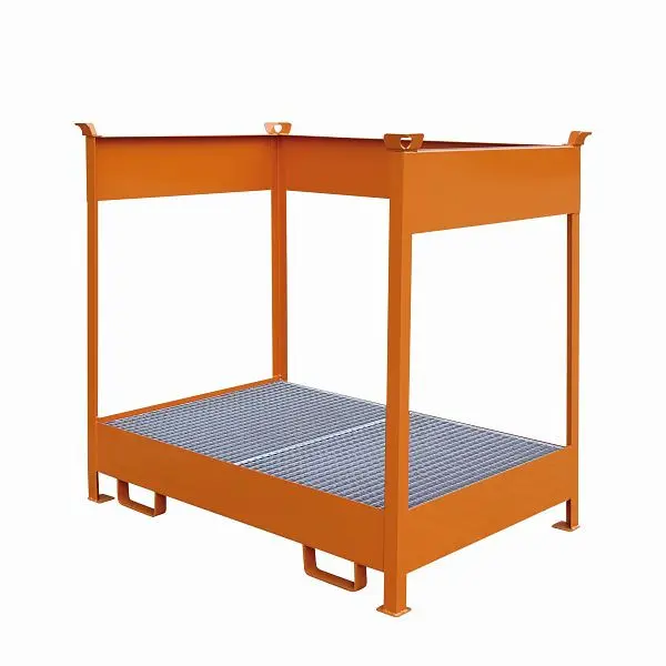 Eichinger Industrie Fass-Stapelpalette mit Auffangwanne 2 x Fässer sauberorange 22630000000000