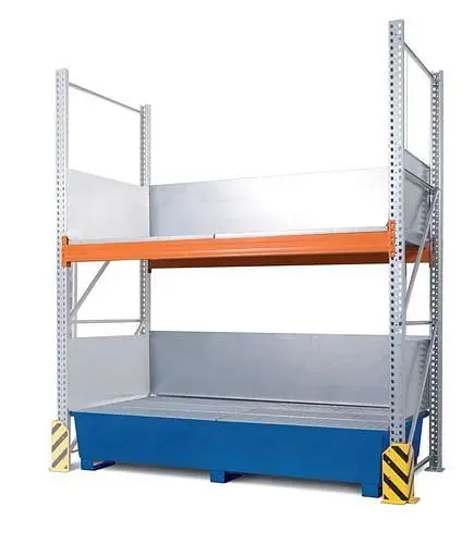 DENIOS Combi-Regal 3 K4-I mit lackierter Auffangwanne für 4 IBC à 1000 Liter Anbaufeld 199658