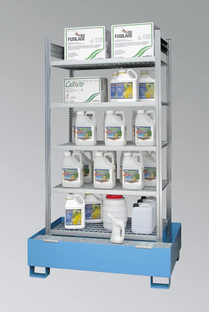 LaCont Gefahrstoffregal GR1-5GE mit Standwanne lackiert RAL 5015; Ü-Zkalibrieren R71-2061-C