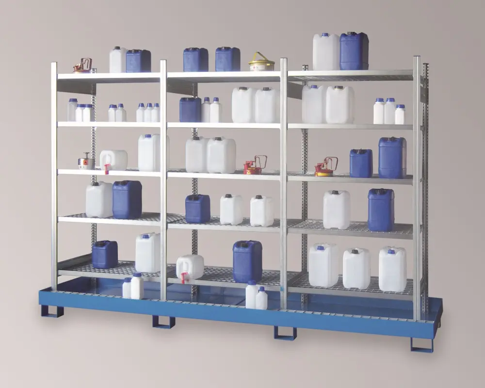 LaCont Gefahrstoffregal GR3-5GE mit Standwanne lackiert RAL 5015; Ü-Zkalibrieren R71-2091-C