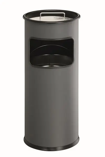 DURABLE Papierkorb Metall mit Ascher rund anthrazit 333058