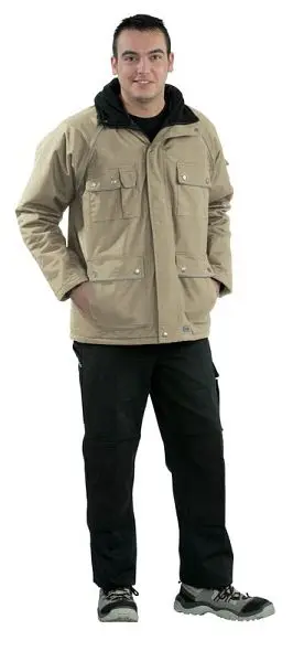 Planam Canvas 320 Winterparka khaki/schwarz Grösse S 2195044