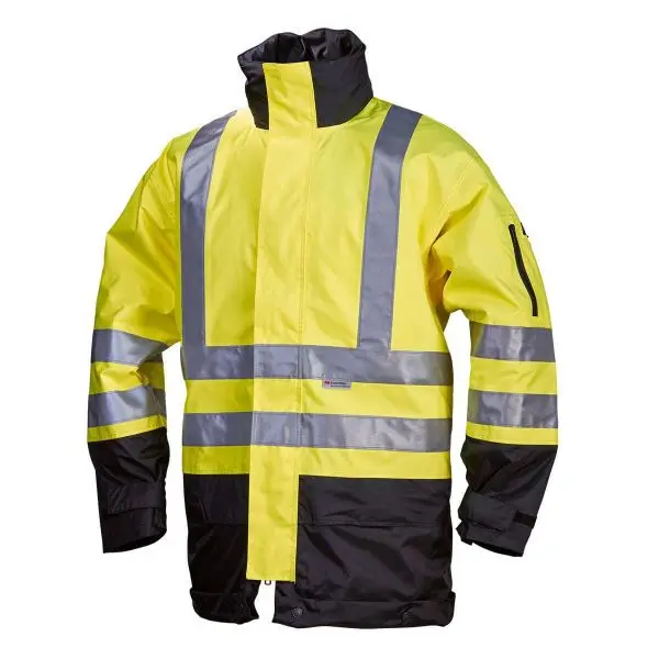 L+D SANTORINI 3--1 Warnschutz-Parka neongrün Polyester/PU mit Reflexstreifen rausnehmbare Innenjacke Grösse: S 40890-S