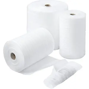 Schaumfolie, perforiert, weiß, Materialstärke 2 mm, Lauflänge 125 m, Rollenbreite 500 mm.