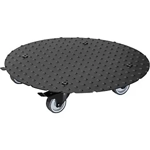 Pflanzenroller Alu ALASKA, Tragfähigkeit 150 kg, rund, Ø 380 mm, schwarz.