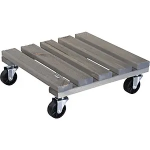 Pflanzenroller KLASSISCH, Tragfähigkeit 150 kg, VE 2 Stk, LxB 290 x 290 mm, grüngrau.