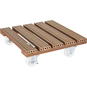 Pflanzenroller WPC, Tragfähigkeit 120 kg, LxB 385 x 385 mm, ocker.