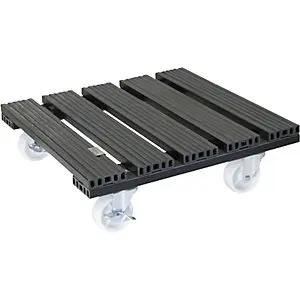 Pflanzenroller WPC, Tragfähigkeit 120 kg, LxB 385 x 385 mm, anthrazit.