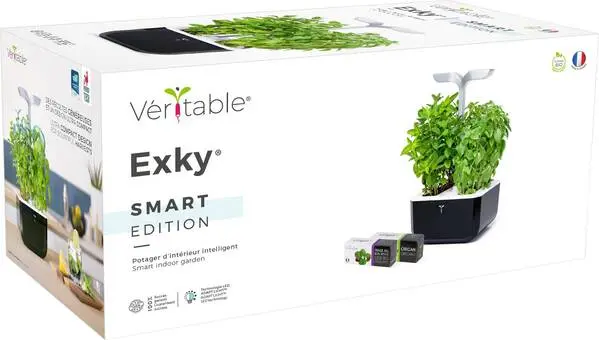 Veritable Indoor Garden Exky VERNETZT Soft Black Schwarz, Silber (satiniert) 200 mm 230 V 1 l Höhenverstellbar, Wasserstand