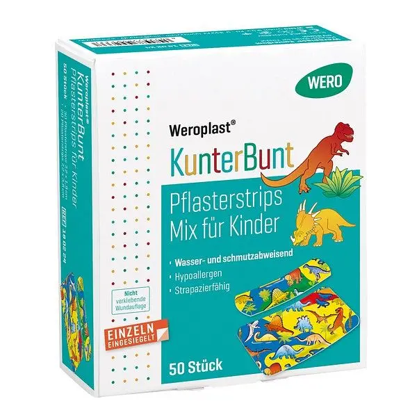 WERO Weroplast KunterBunt Pflasterstrips Mix für Kinder VE: 50 Stück 180224