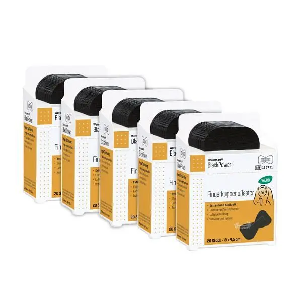 WERO Werosmart BlackPower Fingerkuppenpflaster 8 x 45 cm VE: 5 x 20 Stück 160722