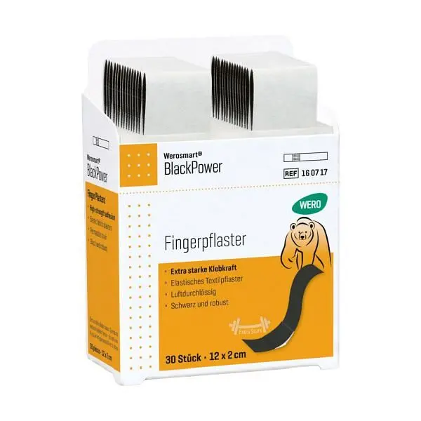 WERO Werosmart BlackPower Fingerpflaster 12 x 2 cm VE: 30 Stück 160717