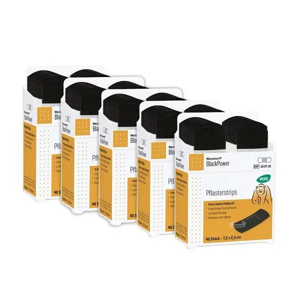 WERO Werosmart BlackPower Pflasterstrips 72 x 25 cm VE: 5 x 40 Stück 160720