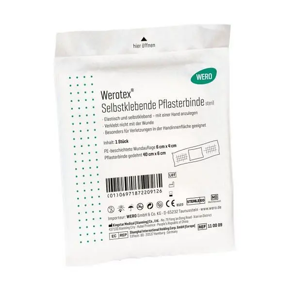 WERO Werotex Selbstklebende Pflasterbinde steril Wundauflage 4 x 6 cm lose 110009