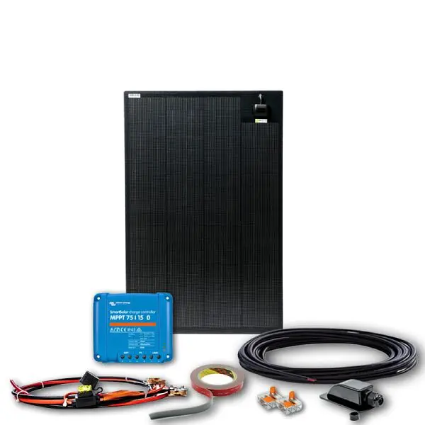 WATTSTUNDE 140EFX-HV MultiWire MARINE MPPT Solar Komplettset für Wohnmobile &amp; Boote Victron SmartSolar 75 / 15 11...