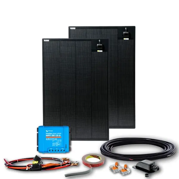 WATTSTUNDE 280EFX-HV MultiWire MARINE MPPT Solar Komplettset für Wohnmobile &amp; Boote Victron SmartSolar 100 / 20 1...