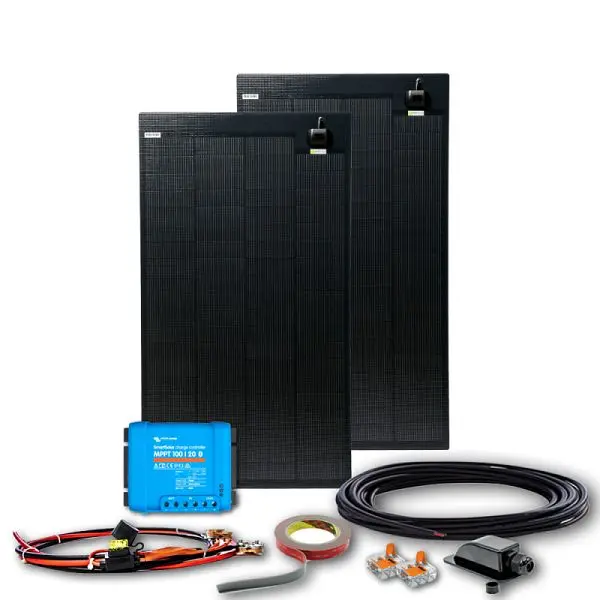 WATTSTUNDE 300EFX-HV MultiWire MARINE MPPT Solar Komplettset für Wohnmobile &amp; Boote Victron SmartSolar 100 / 20 1...