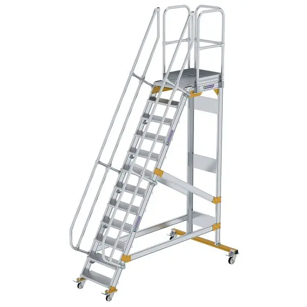 Munk Günzburger Steigtechnik Plattformtreppe 60° fahrbar Stufenbreite 600 mm 12 Stufen 600712