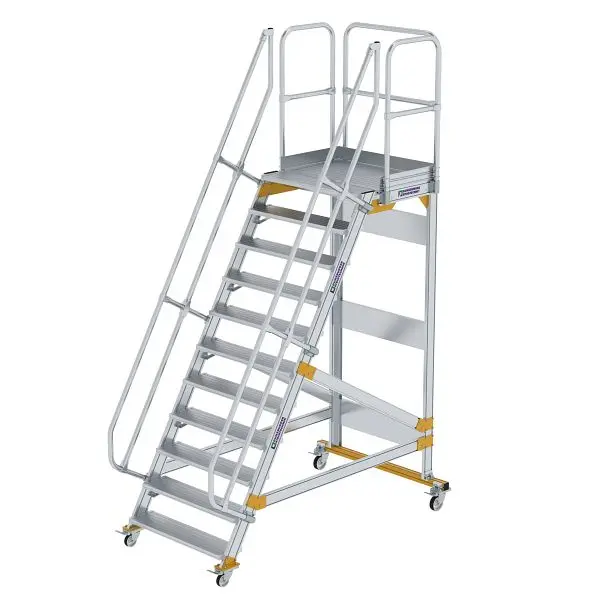 Munk Günzburger Steigtechnik Plattformtreppe 60° fahrbar Stufenbreite 1000 mm 11 Stufen 600751