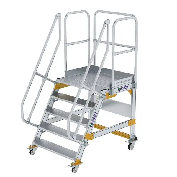 Munk Günzburger Steigtechnik Plattformtreppe 60° fahrbar Stufenbreite 1000 mm 5 Stufen 600745