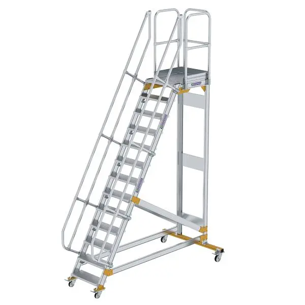 Munk Günzburger Steigtechnik Plattformtreppe 60° fahrbar Stufenbreite 600 mm 13 Stufen 600713