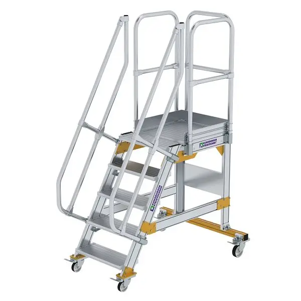 Munk Günzburger Steigtechnik Plattformtreppe 60° fahrbar Stufenbreite 600 mm 5 Stufen 600705