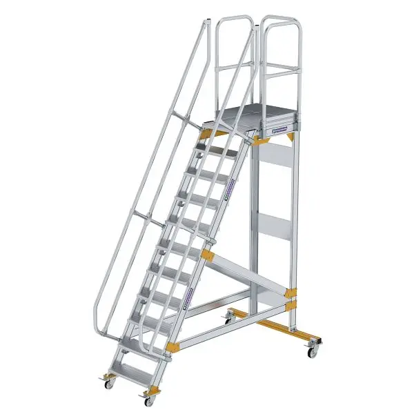 Munk Günzburger Steigtechnik Plattformtreppe 60° fahrbar Stufenbreite 600 mm 11 Stufen 600711