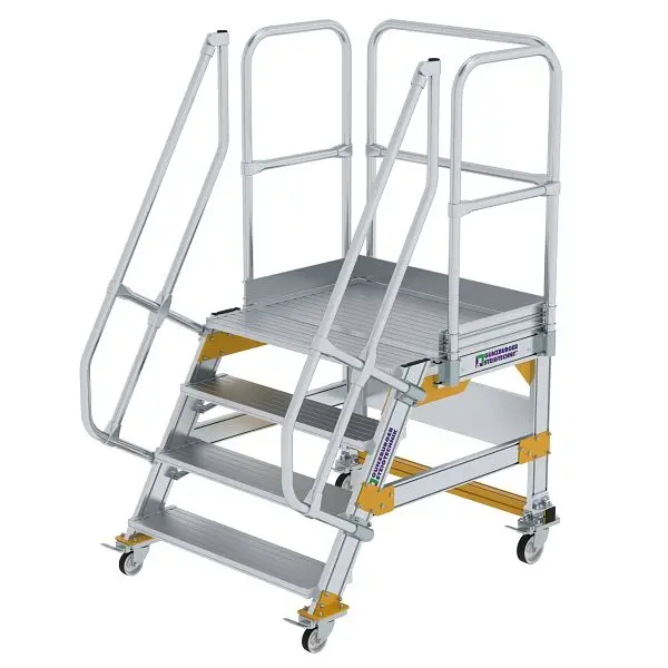 Munk Günzburger Steigtechnik Plattformtreppe 60° fahrbar Stufenbreite 1000 mm 4 Stufen 600744