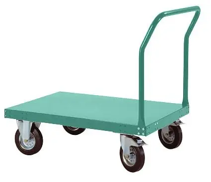 Manuflex Plattformwagen TRANSOMOBIL mit Schiebebügel 200 kg Tragkraft HxBxT: 880 x 740 x 1013 mm graugrün TP0161.0001