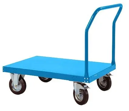 Manuflex Plattformwagen TRANSOMOBIL mit Schiebebügel 200 kg Tragkraft HxBxT: 880 x 740 x 1013 mm lichtblau TP0161.5012