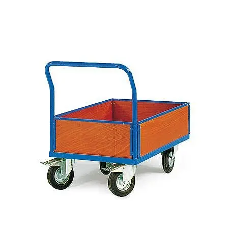 Protaurus Rotauro Plattformwagen mit umlaufender Bordwand 800x600mm Wandhöhe 250 mm 200mm TPE-Räder Traglast: 600 kg 12-...