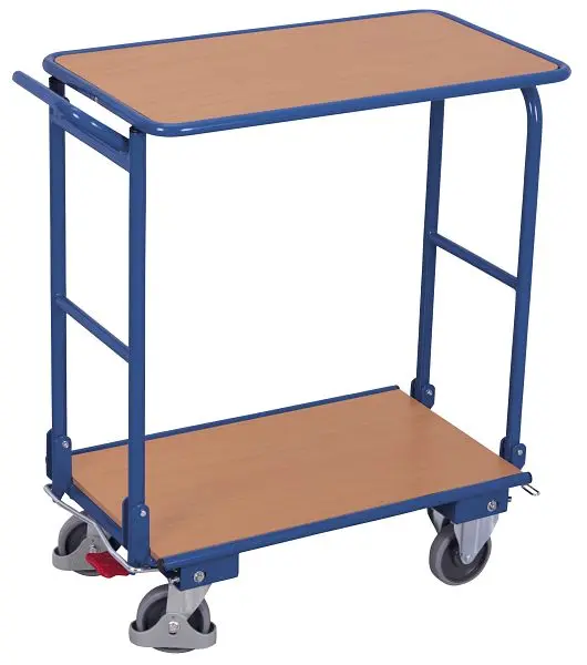 VARIOfit Klappbügelwagen mit 2 Etagen Ladefläche: 720 x 450 mm RAL 5010 enzianblau sw-450.836