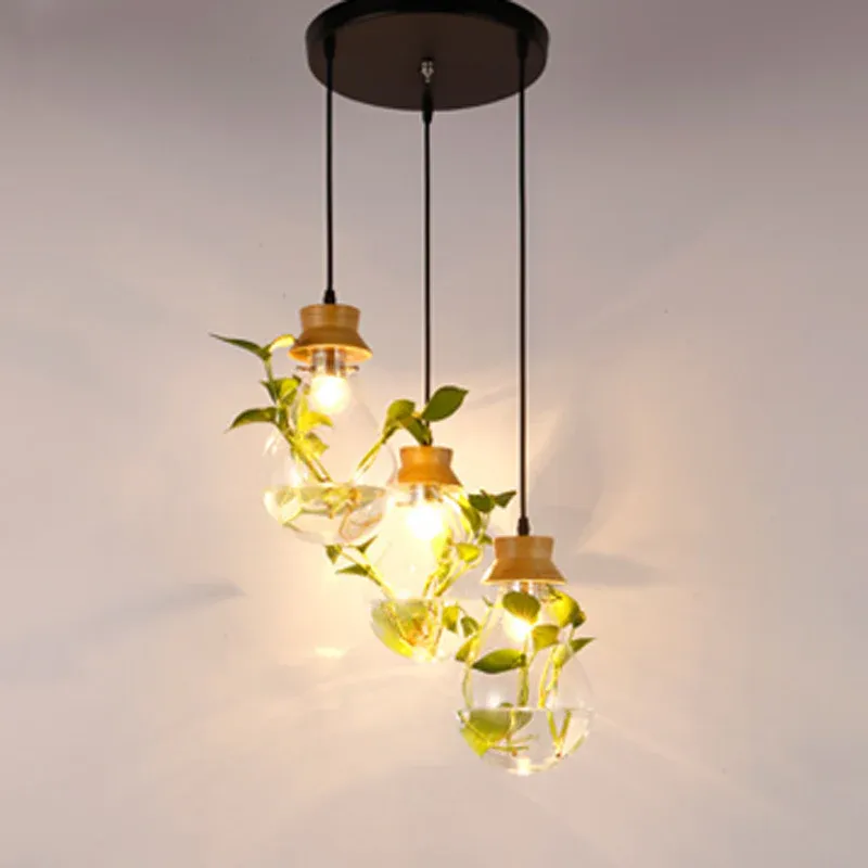 Klarglas-Pendelleuchte Glühbirnenform, rustikal, 3 Köpfe, Restaurant-Pflanzgefäß, mehrere Lampen, Pendelleuchte Energi...