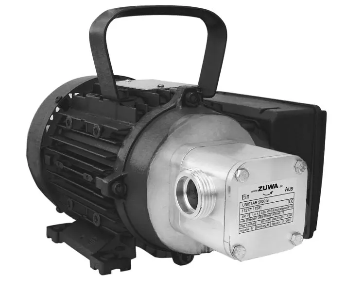 ZUWA UNISTAR 2000-B 2800 min-1 230 V Impellerpumpe mit Motor Kabel Stecker Fördermenge 60 l/min 11211116331