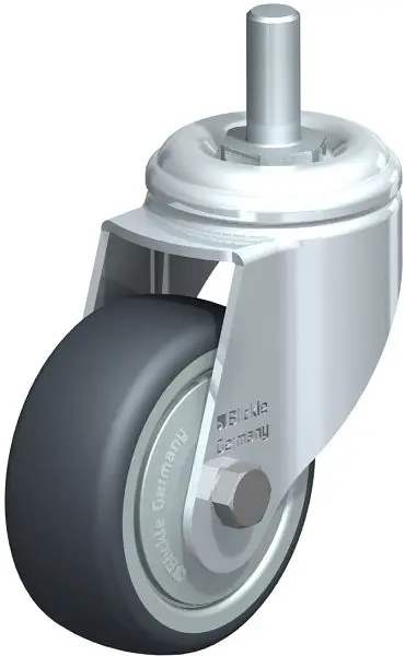 Blickle LKRA-TPA 80K-FK-GS12 Apparate-Lenkrolle mit Gewindestift Thermoplastisches Gummi-Elastomer Grau 607127
