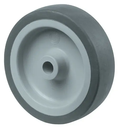 BS Rollen Gummirad Rad-Breite 24 mm Rad-Ø 100 mm Tragfähigkeit 55 kg Lauffläche Gummi grau Radkörper Kunststoff Gleitl...