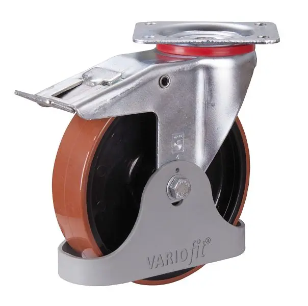 VARIOfit Bremsrolle Polyurethan 200 x 50 mm 96° Shore auf Polyamidfelge dpd-200.000