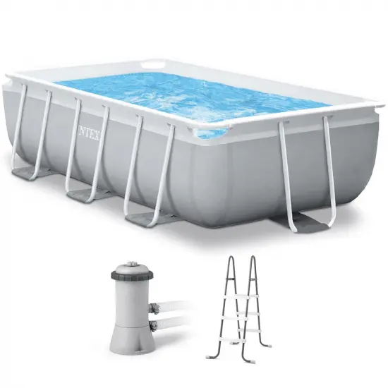Intex Prisma Frame 26784NP - Aufstellpool + Filterpumpe und Poolleiter mit 5-Jahres-Garantie