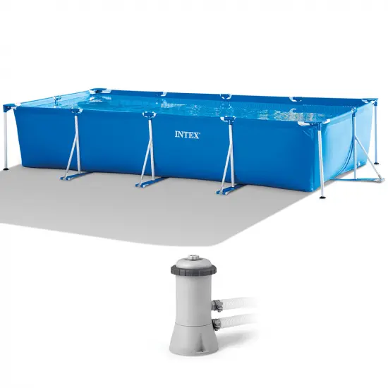 Stahlwand Intex Rectangular Frame 28274NP - Pool + Filterpumpe