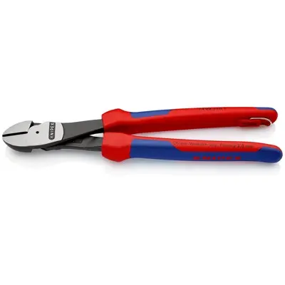 KNIPEX® - Kraft-Seitenschneider 74 02 250 T BK poliert Mehrkomp. mit Öse 250mm (Robustes Gehäuse)
