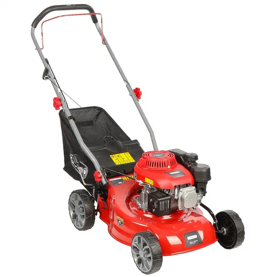 Benzin Rasenmäher GeoTech S41-130 B - zum Schieben 2in1: Fangkorb + Heckauswurf