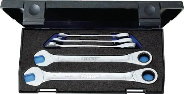 Gedore 2297434 Knarren-Ring-Maulschlüssel-Satz 5teilig Schlüsselweite (Metrisch) 8 - 19 mm