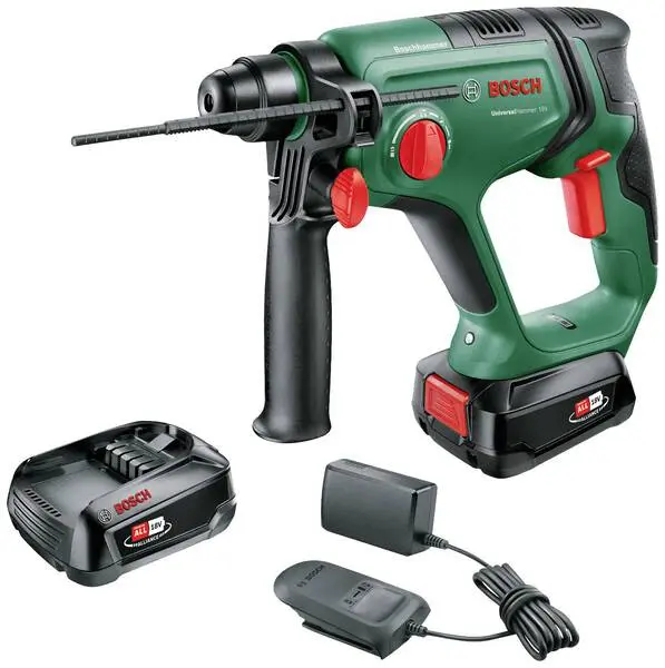 Bosch Home and Garden UniversalHammer 18V -Akku-Bohrhammer 18 V 2.5 Ah Li-Ion inkl. 2. Akku, inkl. Ladegerät, inkl. Kof