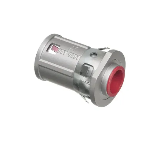 1/2 Inch Cable Connector Insulated Throat and Rot Tinted Inside Clip 40RAST mit Schrumpfschlauch