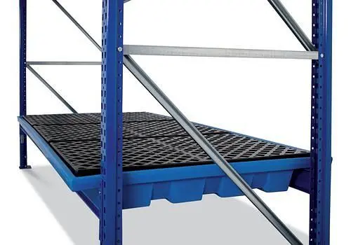 DENIOS Regalwanne KRW 18.11 aus Polyethylen (PE) Gitterrost aus PE für Regale mit Fachbreite 1800 mm 179586