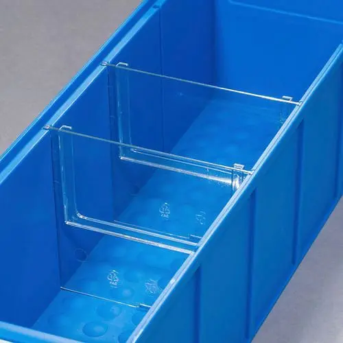 DENIOS Trennstege für Regalkästen classic-line A1-3 B PP transparent VE: 4 Stück 265164